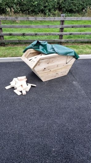 Kids Wooden Play Skip with Building Blocks