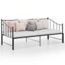 Pull-out Sofa Bed Frame Black Metal 90x200 cm Image 5