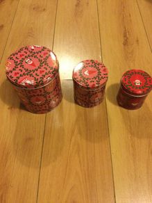 3 Beautiful Metal Tins with Christmas theme