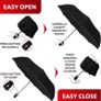 Windproof Travel Umbrellas for Rain - Easy Auto Open Close, Durable & Compact Umbrella, Strong Fiberglass Frame, Waterproof Canopy - Backpack, Purse, Portable Umbrella for Travel Image 3