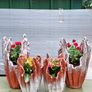Handmade Flower Pots - Abstract Gold, Copper, Silver Flower Pot - Unique Drape Vase Image 2