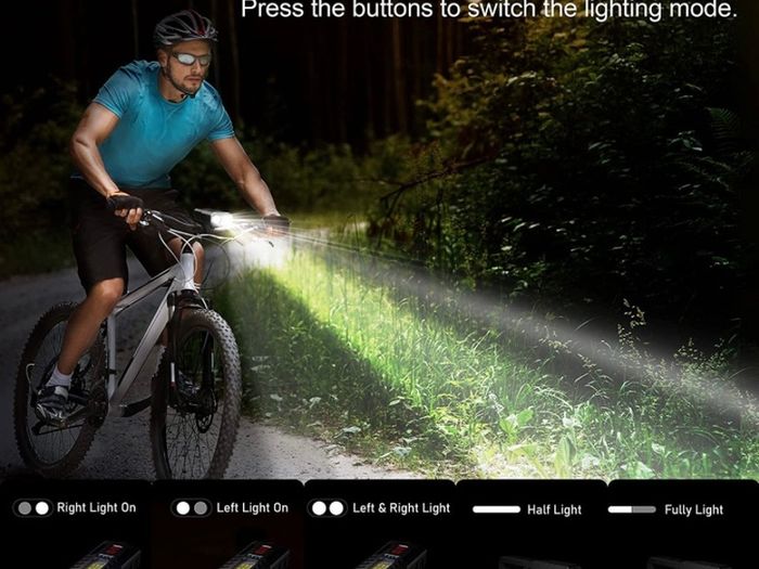 Bike Lights Set, Rechargeable Super Bright Bicycle Lights, Runtime 8+ Hours, 5 Lighting Modes, Waterproof Bike Front Head light and Back Tail Rear light Reflectors for All Bike,Mountain (FREE POSTAGE)