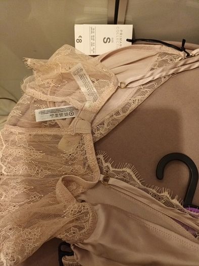 Blush satin bralet and briefs