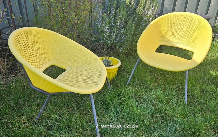 4 Garden armchairs, outdoor seats, bistro