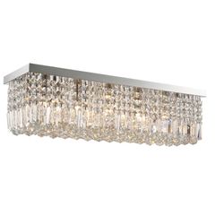 Modern Crystal Ceiling Light Square Chandelier for Home Office Hotel Silver (FREE POSTAGE)