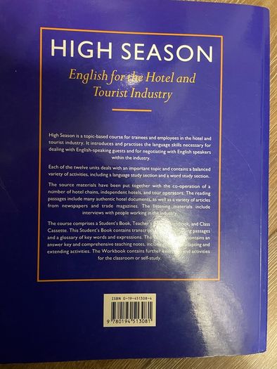 English for the hotel and hospitality tourist industry student bo