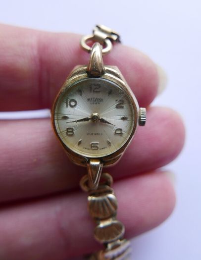 Vintage Medana Lever 10ct Rolled Gold Swiss Ladies Watch, 17 Jewel Movement, Gold Dial (in Working Order)