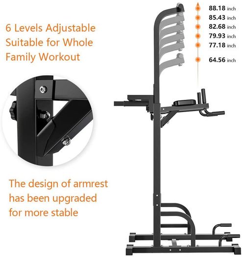 _Power Tower Dip Station Pull Up Bar for Home Gym Strength Training Equipment Load capacity up to 200 kg.