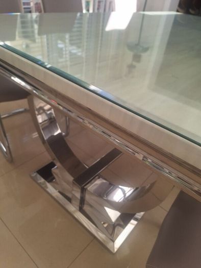 Marble top dining table with 6 chairs