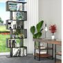 BRAND NEW 6-Tier Wooden Bookcase, S-Shape Display Shelf and Room Divider, Freestanding Decorative Storage Shelving, 190.5cm Tall Bookshelf Image 5