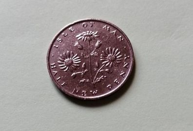 1975 Isle of Man "Ragwort" Queen Elizabeth II Halfpenny