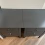 Bedside Locker / Table x2 - Wood - Dark Grey Image 6