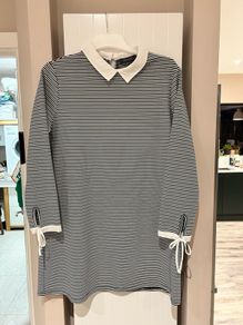 Black and white stripped shirt dress