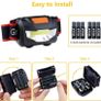 LED Head Torch, [2 Pack] COB Headlamp Super Bright Headlight, Adjustable with 3 Modes, Lightweight for Running, Camping, Fishing (FREE POSTAGE) Image 5