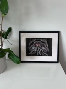 Vintage Australian Aboriginal design by artist Lewis Burns