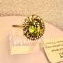 Peridot, Natural Chrome Diopside & White Zircon Ring Image 6