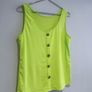 Pre Owned Neon Lime Button-Down Vest Top Image 2