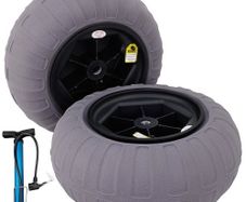 16" Replacement Sand Tires, TPU Cart Tires for Kayak Dolly, Canoe Cart and Buggy with Free Air Pump, 2-Pack