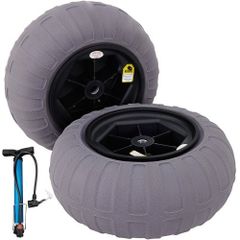 16" Replacement Sand Tires, TPU Cart Tires for Kayak Dolly, Canoe Cart and Buggy with Free Air Pump, 2-Pack