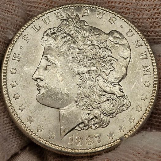 USA United States Silver 1887 Morgan Dollar Beautiful Uncirculated Lustrous Superb!