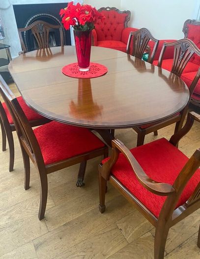 Complete dining room and living room mahogany set