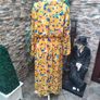 Boohoo Plus size mustard yellow midi with purple and blue print uk 18 Image 2
