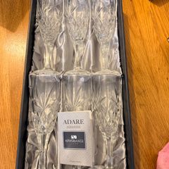 Newgrange Crystal Champagne Flutes Set of 6, Boxed
