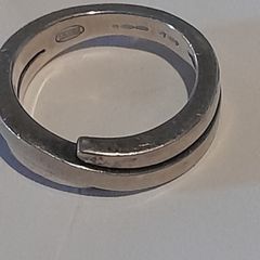 Heavy Fossil sterling silver ring