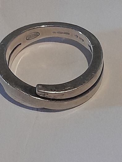 Heavy Fossil sterling silver ring