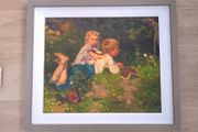 Decorative framed art print after The Butterflies De vlinders by August Allebe Dutch, 1838 1927 kids
