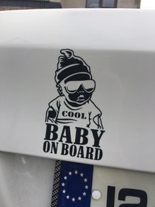 Cool Baby On Board Cool Dude Sticker for car decal vinyl