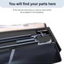 King Bed Frame, Dark Grey, Upholstered Wooden Slat Bed Image 4
