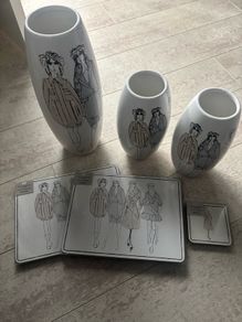 Paul Costello vase and coaster set