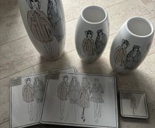 Paul Costello vase and coaster set