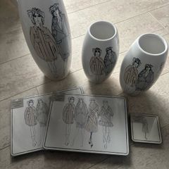 Paul Costello vase and coaster set