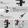 LED Desk Lamp Clamp - Swing Arm Desk Lamps for Study - Eye-Caring LED Desk Light - 3 Light Modes x 10 Brightness Levels - 12W - Rose Gold Black (FREE POSTAGE) Image 5