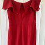 Joseph Ribkoff Drop Shoulder Dual Fabric Red Sheer Panelled Dress SIZE 14 Image 4