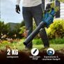 Cordless Electric Leaf Blower 18V 257km/h with 3 Speeds and 2 x 5.2Ah Batteries, Cordless Leaf Blower for Garden, Leaves, Dust and Snow Blue Battery Image 4