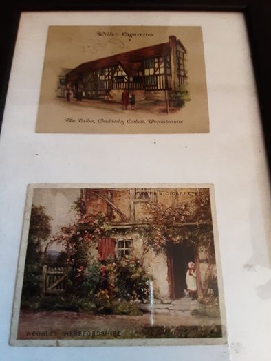 3 x vintage cigarette card's,  pub's  boat's and animal heads
