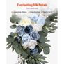 Artificial Wedding Arch Flowers Kit Blue With 2 Pcs Flowers 2 Pcs Drapes Image 4