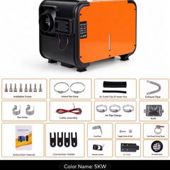 12V 5-8Kw Air Diesel Heater with LCD Switch Portable Remote Control Car Heater Low Noise Suitable for Truck Boat Trailer Bus