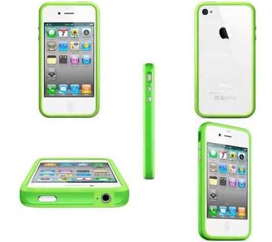 iPhone 4/ 4S Bumper Case Hard Plastic Rubber with Metal Buttons for Apple Iphone 4/4S Free Screen Protector Front Back