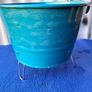 Green tin flower pot Image 6