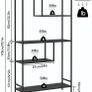 Black Bookshelf, Industrial Bookcase Open Storage Shelves with Metal Frame, Freestanding Display Rack Tall Shelving Unit for Living Room, Bedroom, Office, Black Image 2