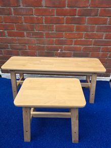 wooden benches set of 2