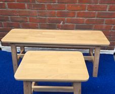 wooden benches set of 2
