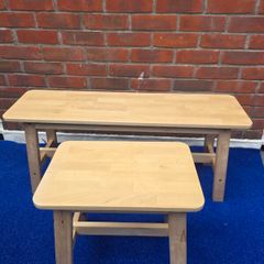 wooden benches set of 2