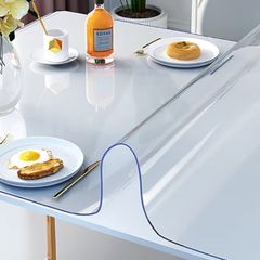 Protector 2mm Clear PVC Wipeable Clean Table Cloth Cover Odorless Waterproof Tablecloth for Home Kitchen 31.4  55.1 Inch Transparent,80 140cm