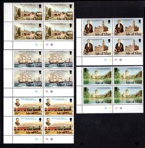 1984 Isle of Man William Cain (Civic Leader Victoria Australia) Commemorative Stamps Plate Block 1B1B1B1B Mint Never Hinged (MNH)