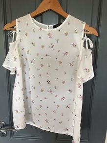 Pennys cold shoulder floral blouse size 10
